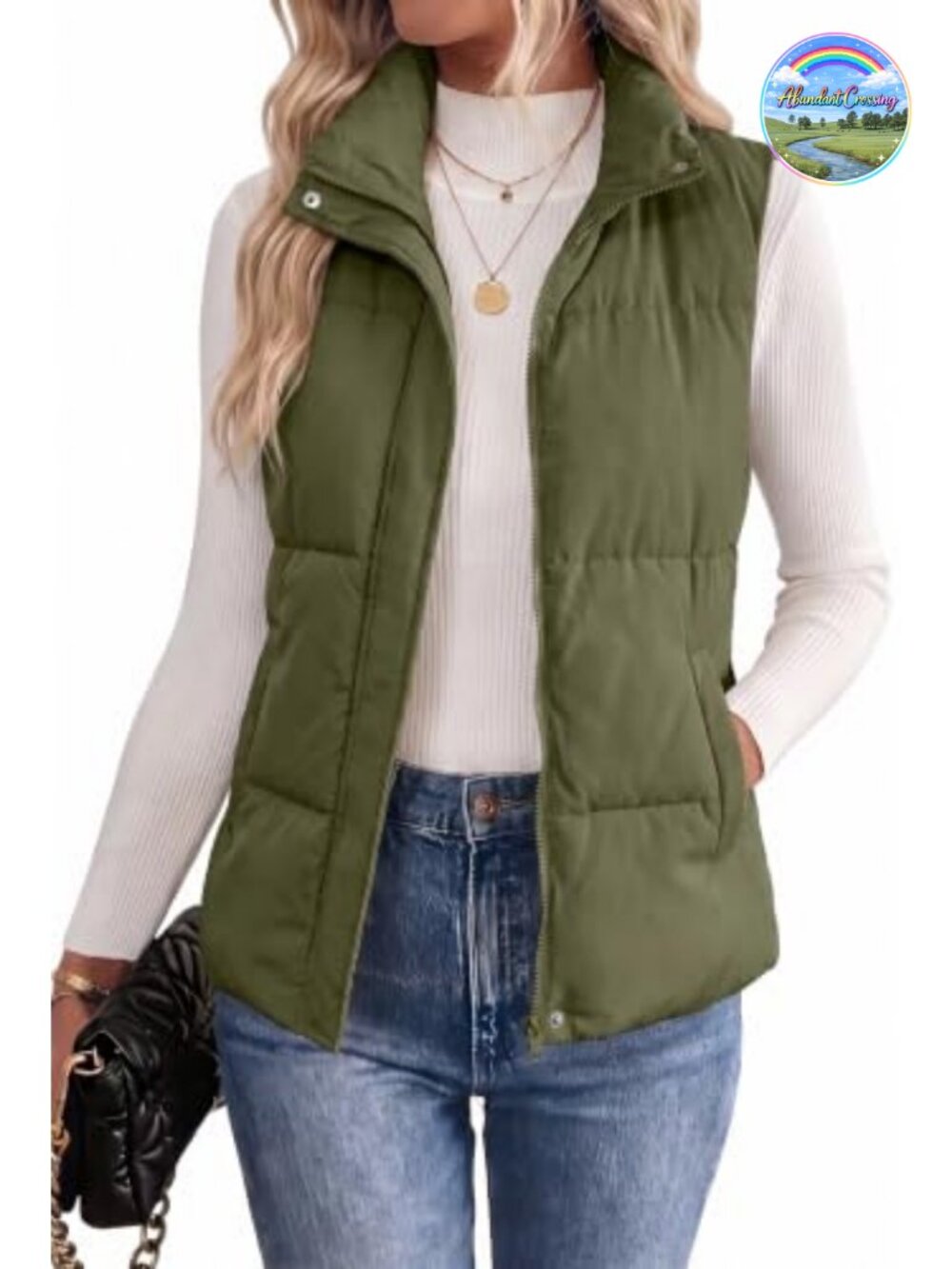 Women's Lightweight Puffer Vest Zip Up Quilted Sleeveless Padded Outerwear